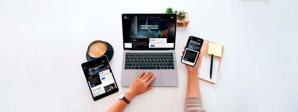 sp stainless kotisivut pöytäkoneella ja mobiilissa
