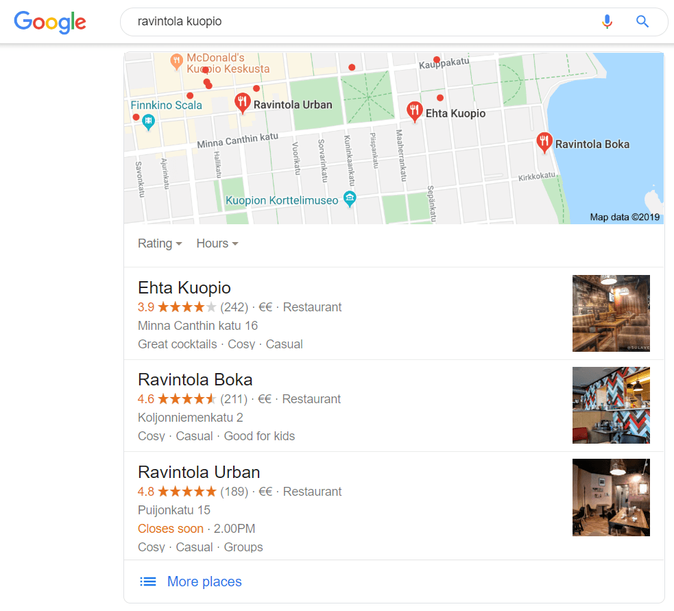 call-to-action-google-my-business-paikalliset-nostot-listaus-kuopion-ravintoloista