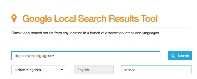 google local search results tool